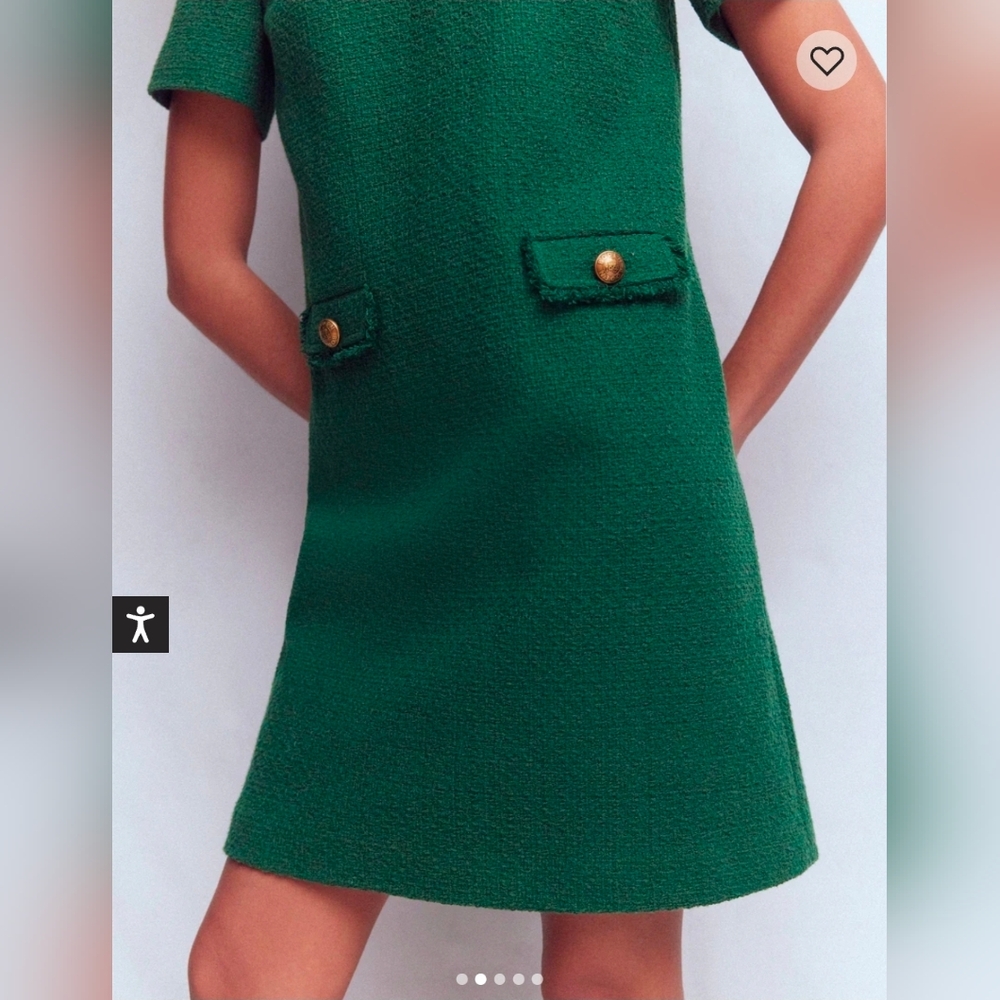 Boden Evita Cotton Shift Dress - Emerald Green - Size 14L - Picture 4 of 9